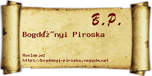 Bogdányi Piroska névjegykártya