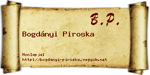 Bogdányi Piroska névjegykártya