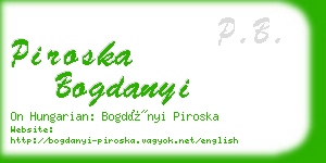 piroska bogdanyi business card